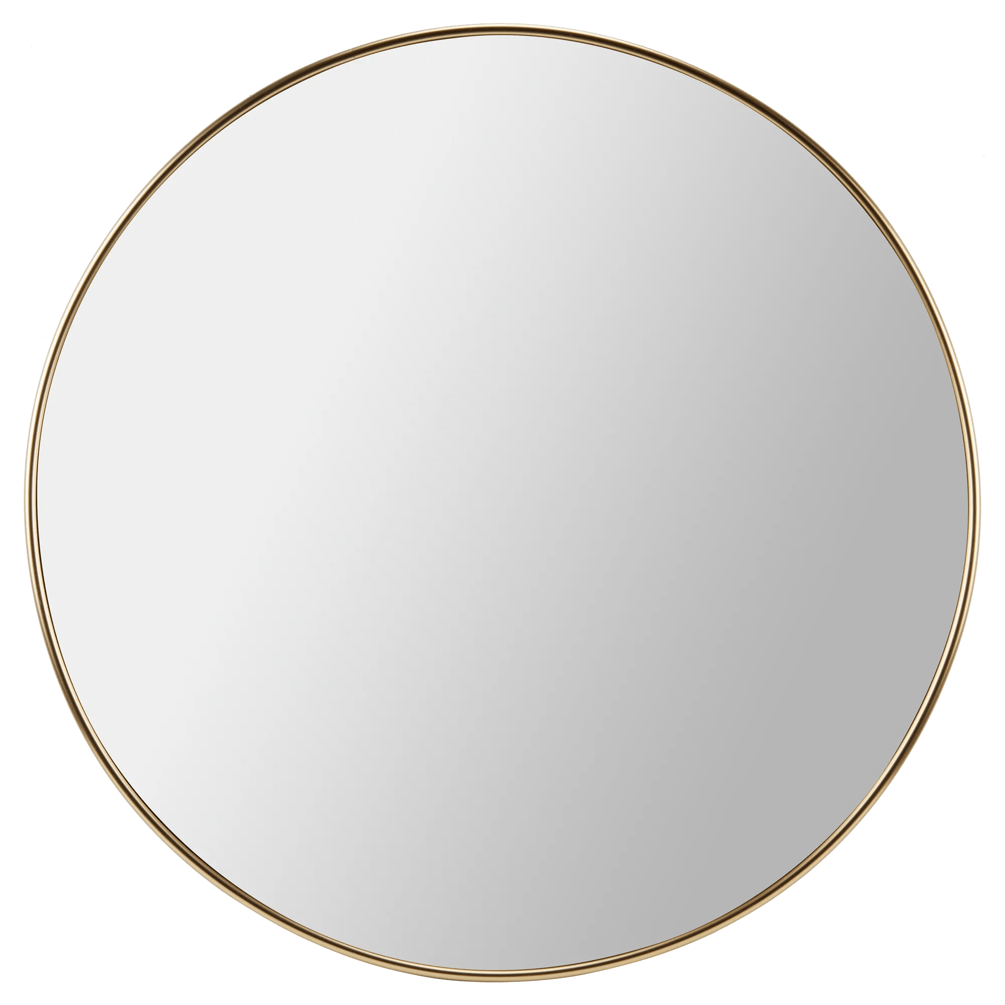 Round Gold Aluminum Frame Mirror