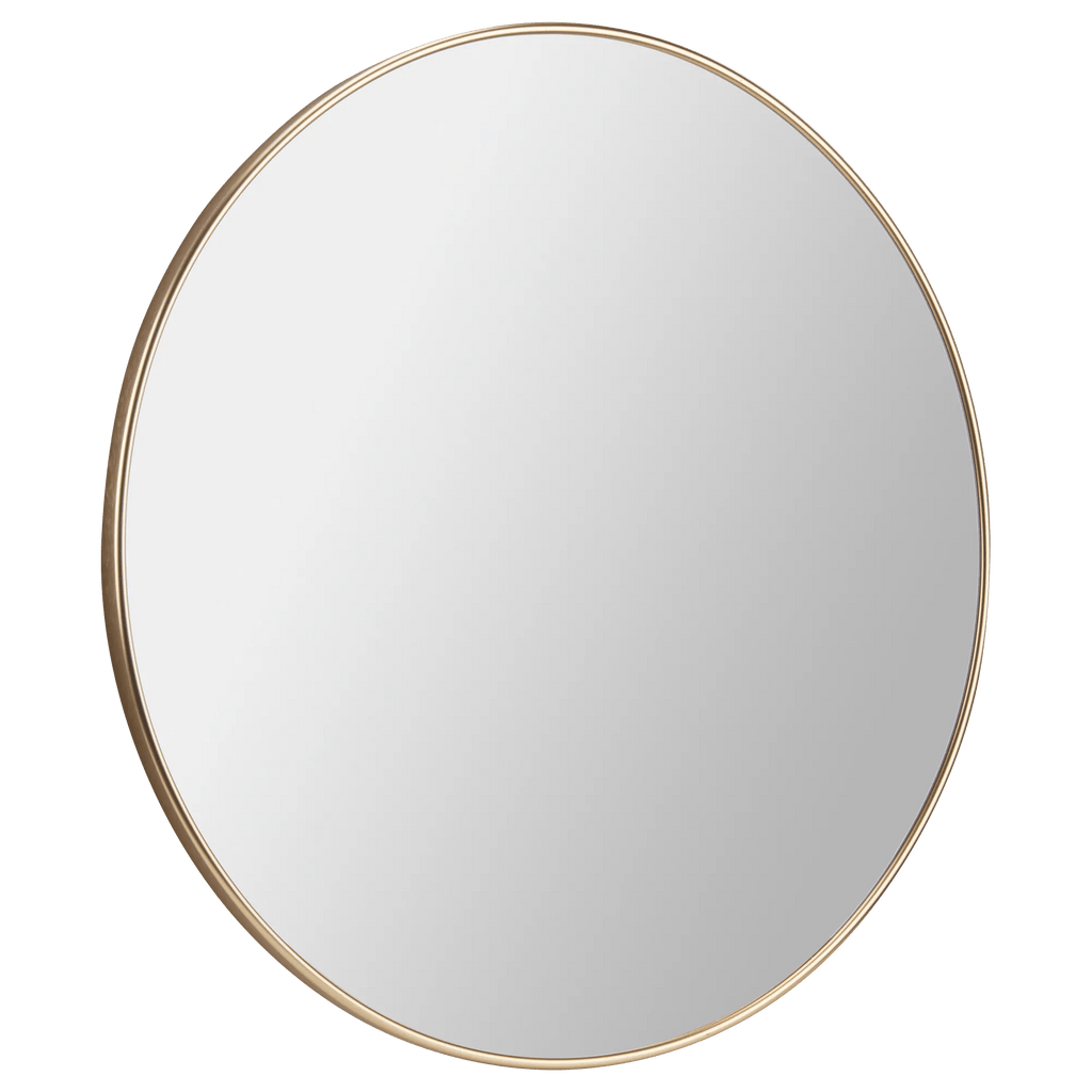 Round Gold Aluminum Frame Mirror