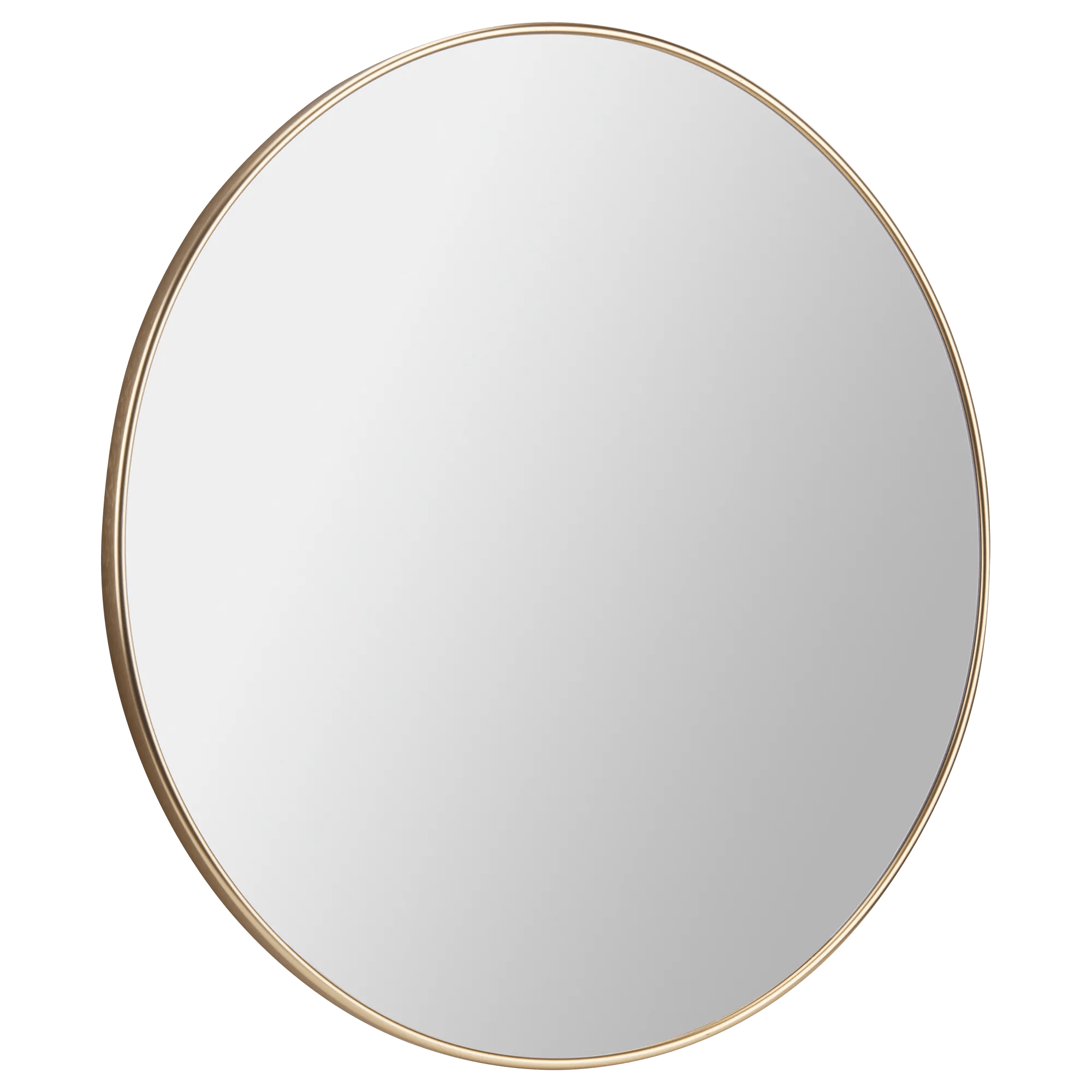 Round Gold Aluminum Frame Mirror