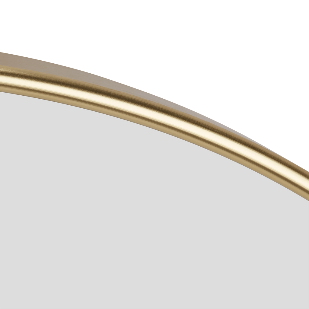 Round Gold Aluminum Frame Mirror