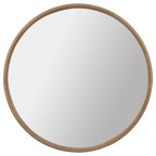 Round Mirror with Natural Frame