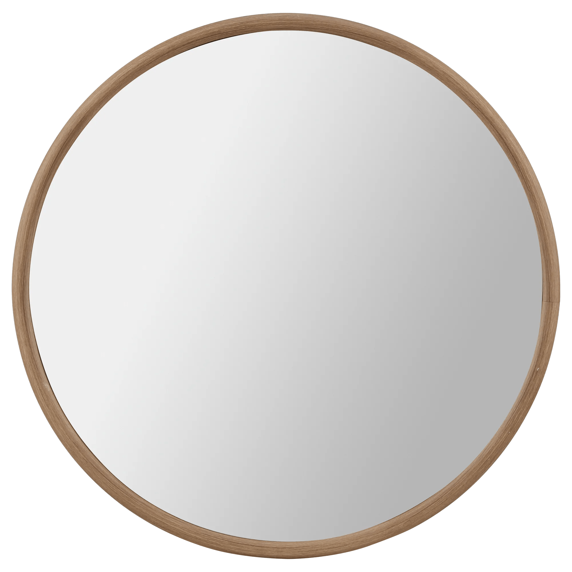 Round Mirror with Natural Frame