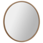 Round Mirror with Natural Frame
