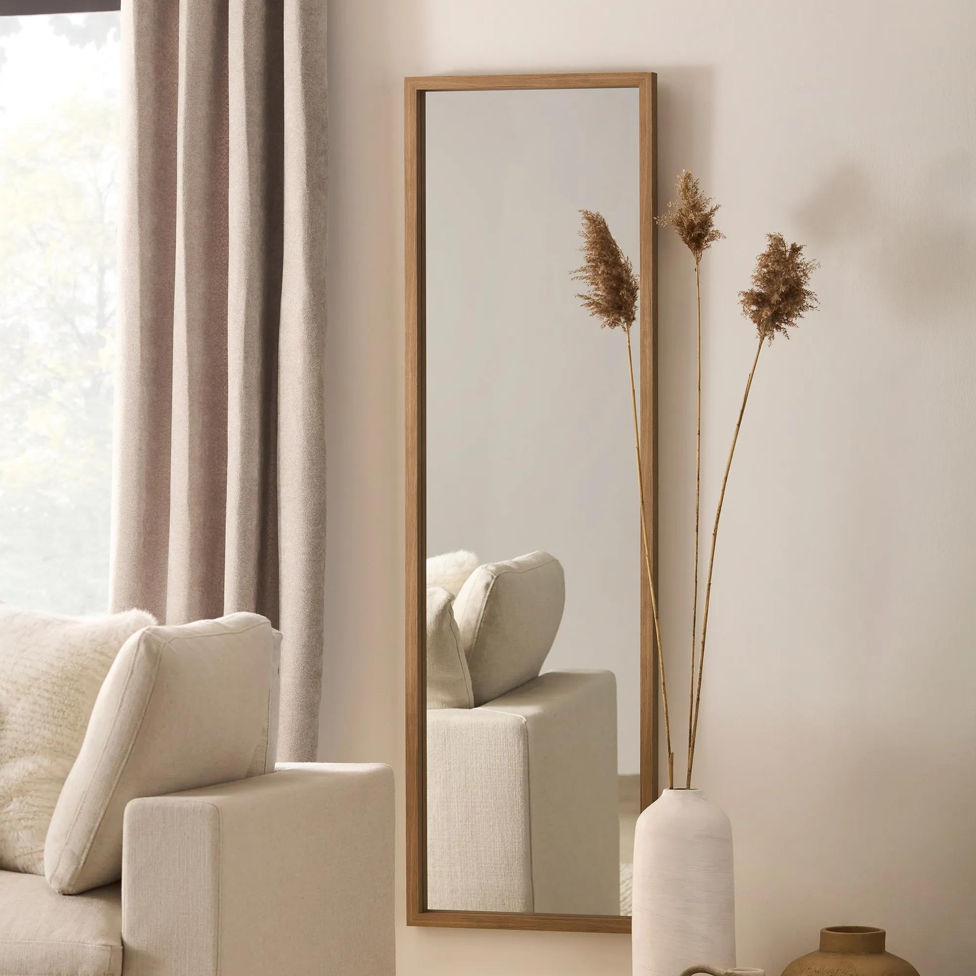 Full-Size Mirror with Wood Frame