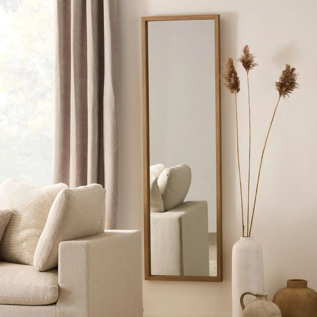 Full-Size Mirror with Wood Frame