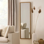 Full-Size Mirror with Wood Frame