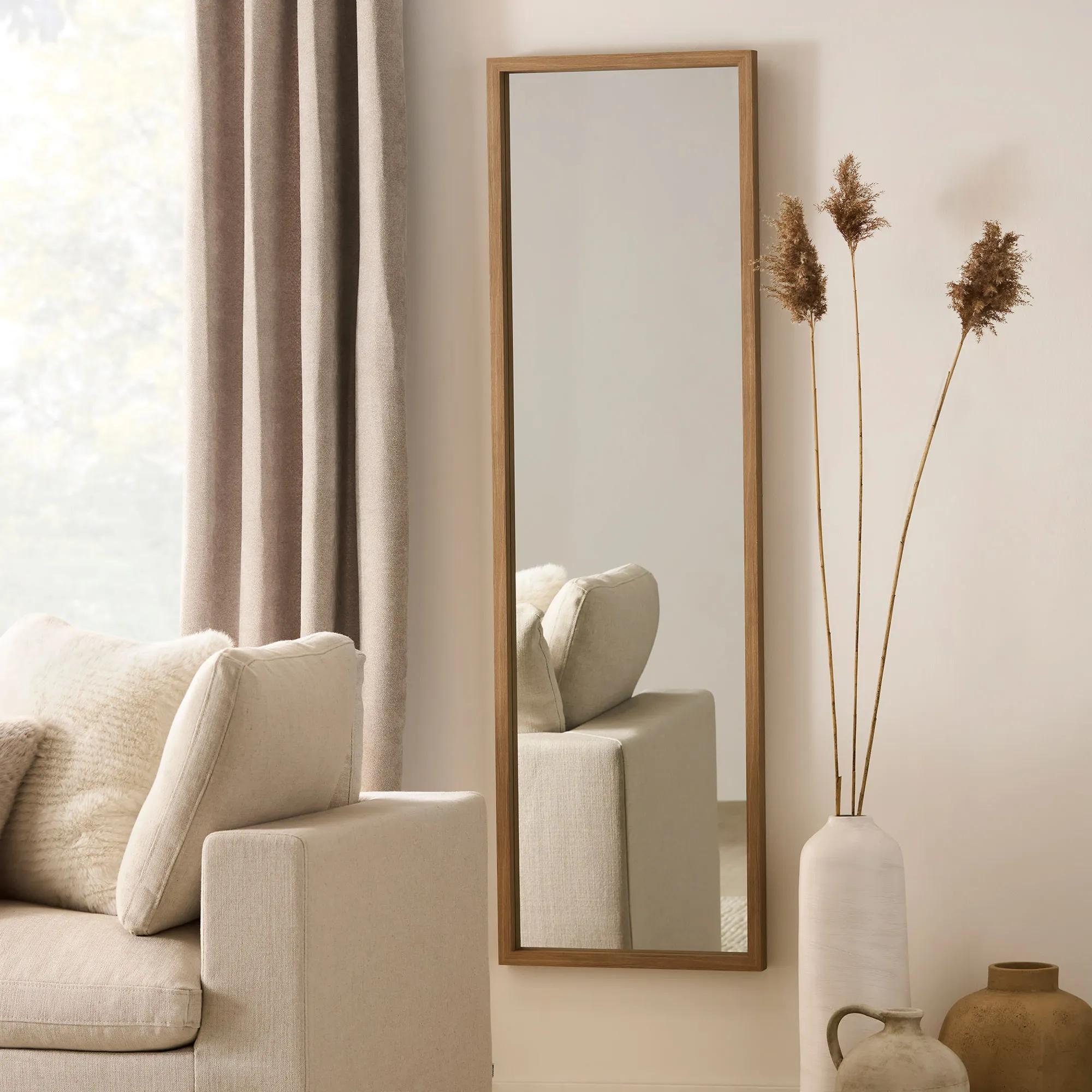 Full-Size Mirror with Wood Frame