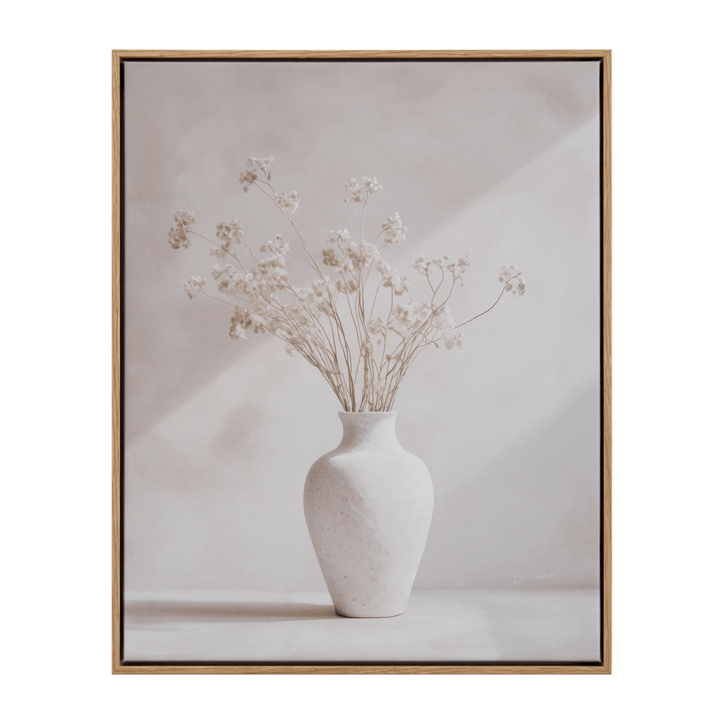 Stems in White Vase Framed Canvas