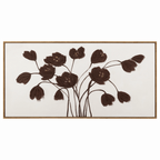 Burgundy Flowers Framed Oil Painting