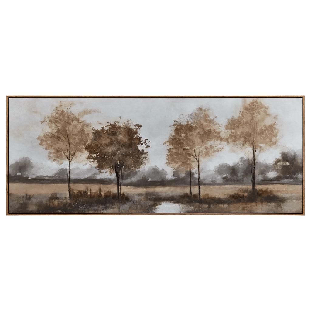 Gel-Embellished Landscape Framed Art