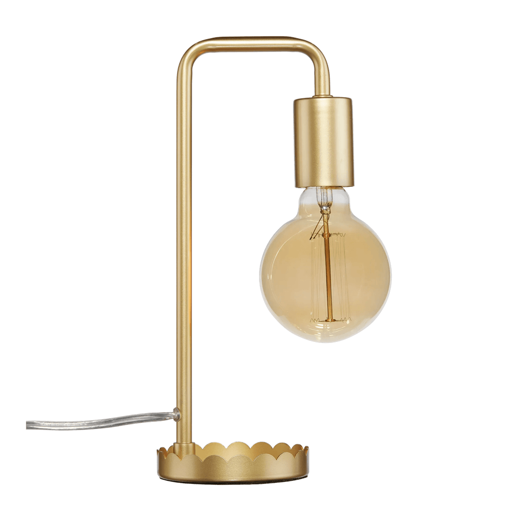 Gold Table Lamp With Scalloped Base