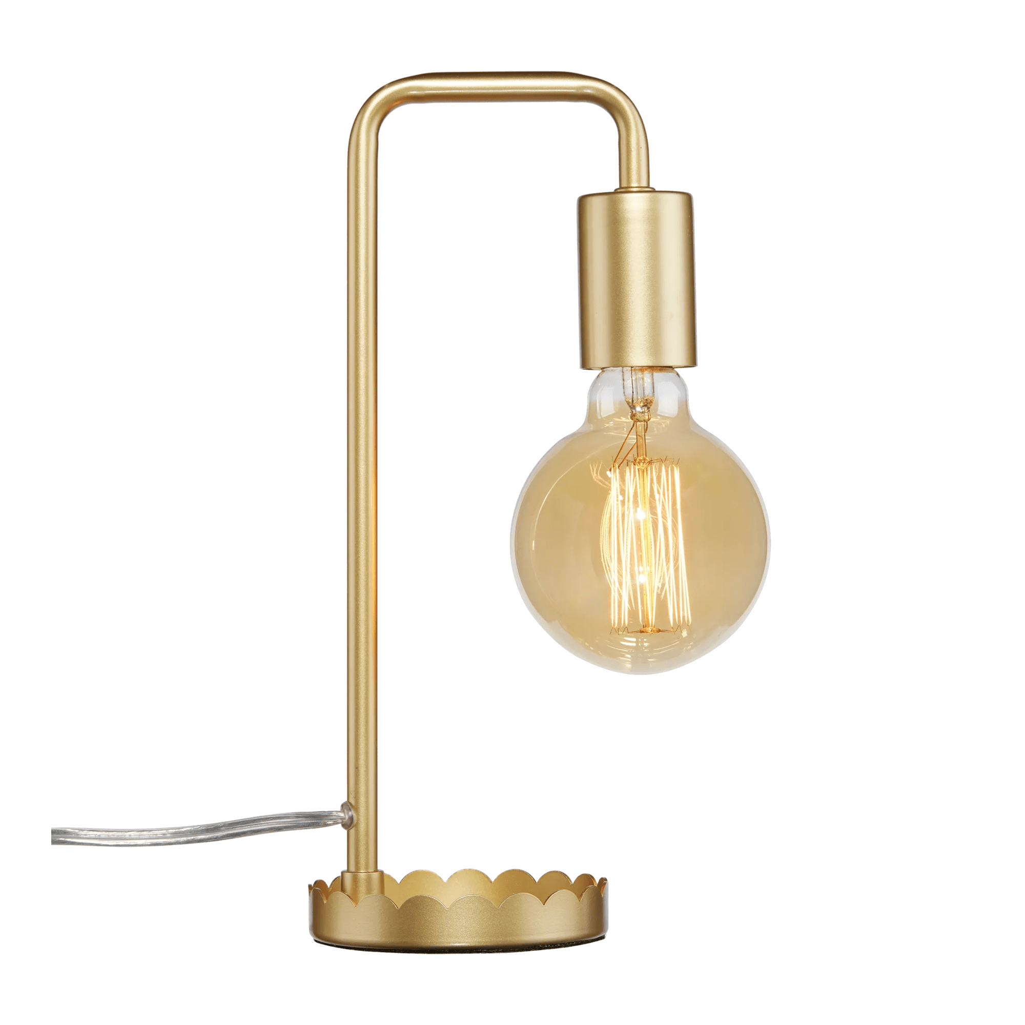 Gold Table Lamp With Scalloped Base