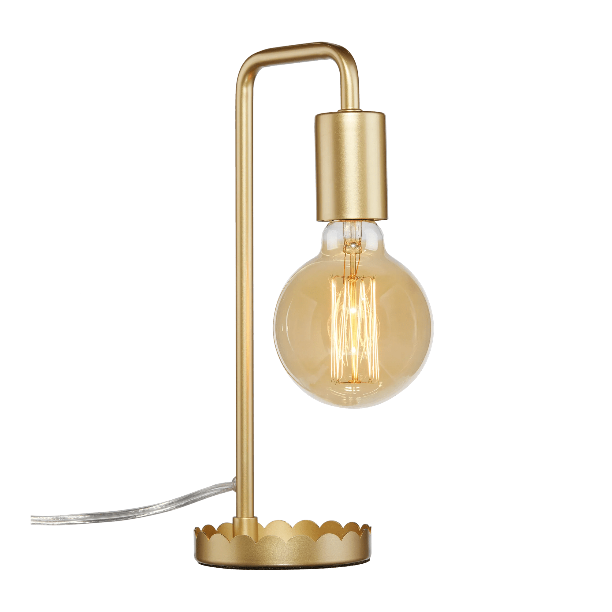Gold Table Lamp With Scalloped Base