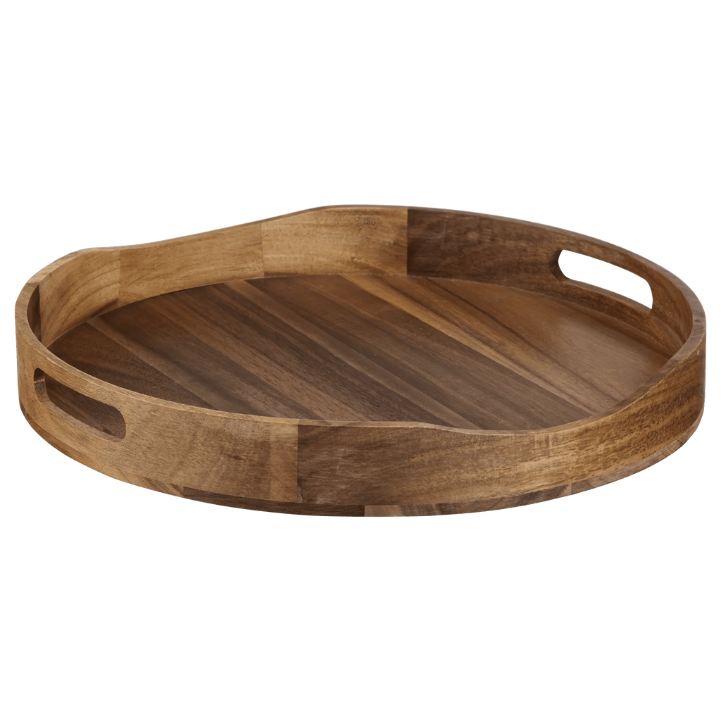Round Acacia Wood Tray