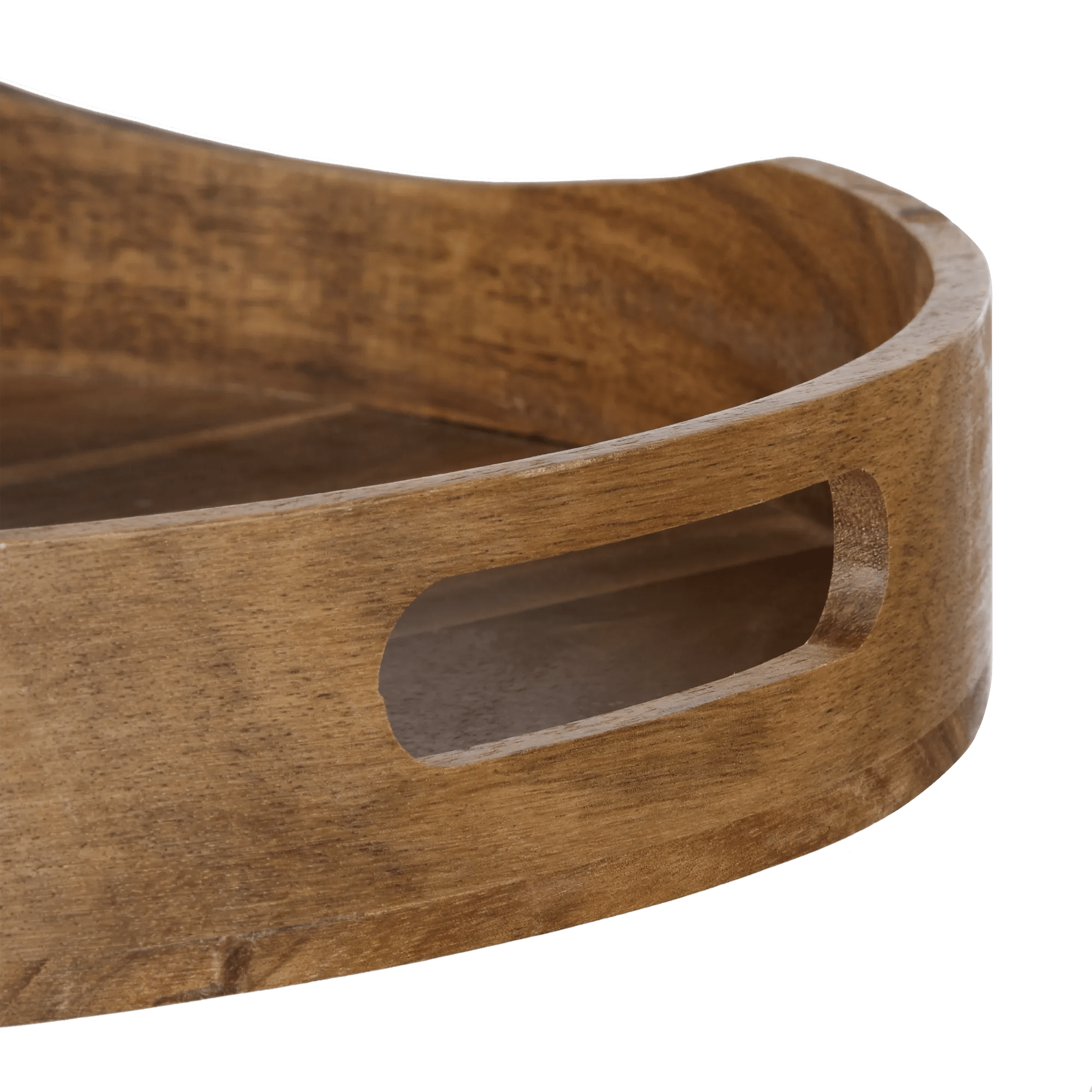 Round Acacia Wood Tray