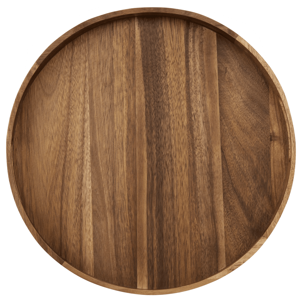 Round Acacia Wood Tray
