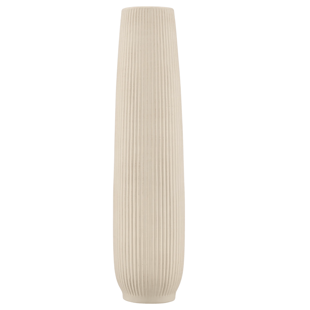 Ribbed Ceramic Floor Vase
