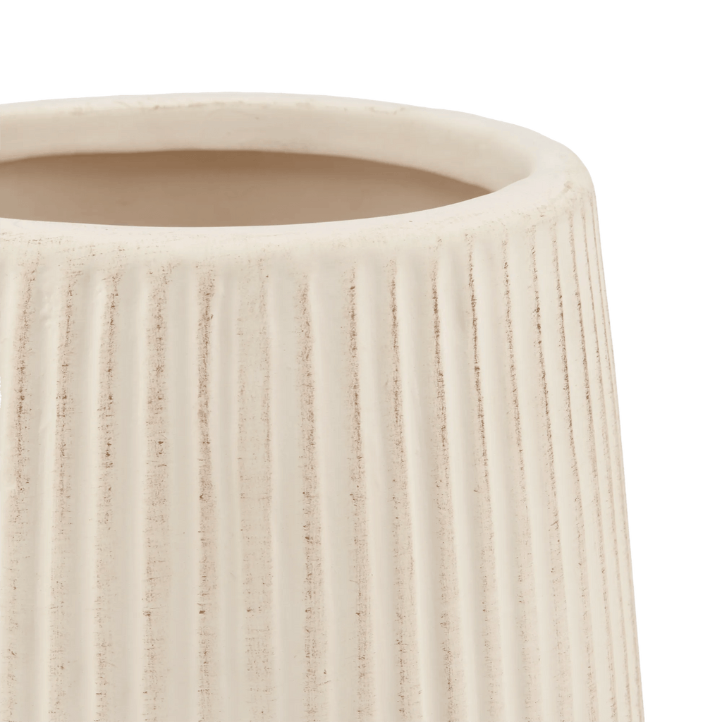Ribbed Ceramic Floor Vase