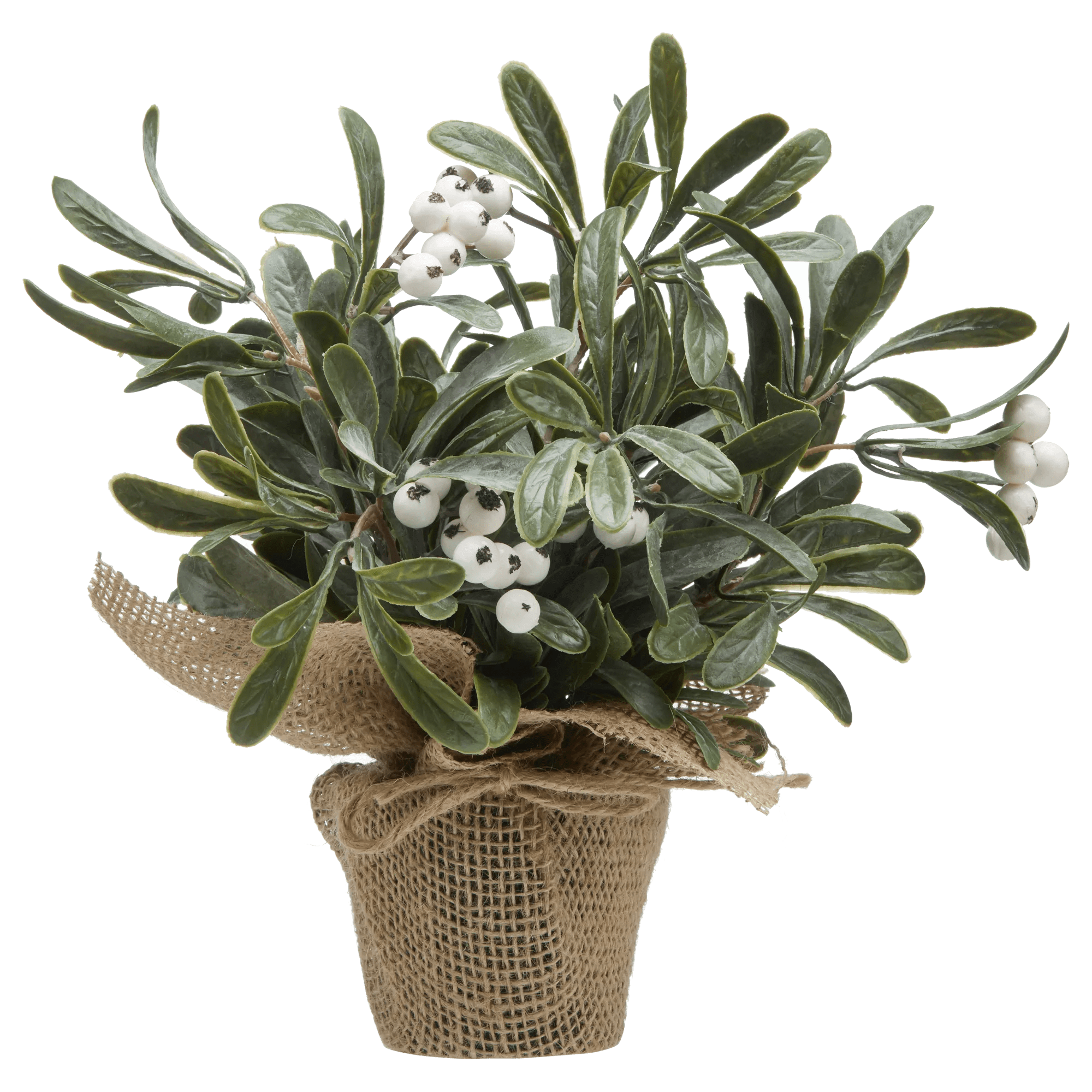 Potted Artificial Plant with White Berries