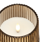 Ribbed Glass LED Candle