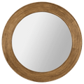 Round Pine Wood Mirror