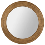 Round Pine Wood Mirror