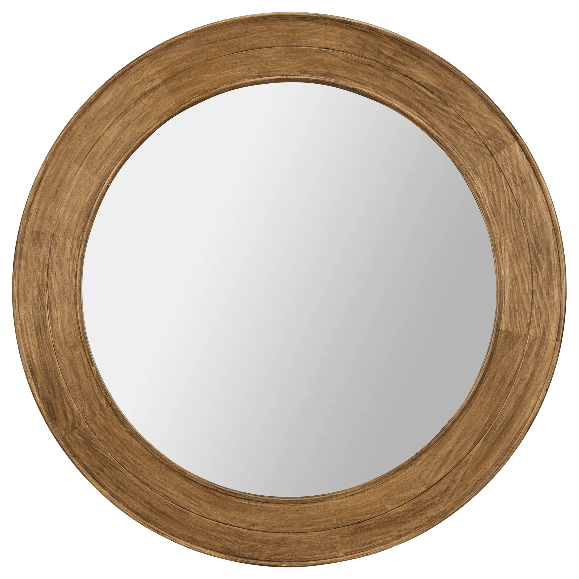 Round Pine Wood Mirror