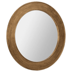 Round Pine Wood Mirror