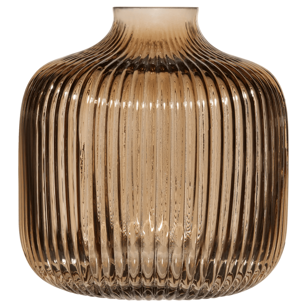 Ribbed Decorative Glass Vase