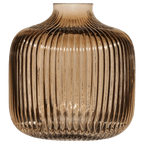 Ribbed Decorative Glass Vase