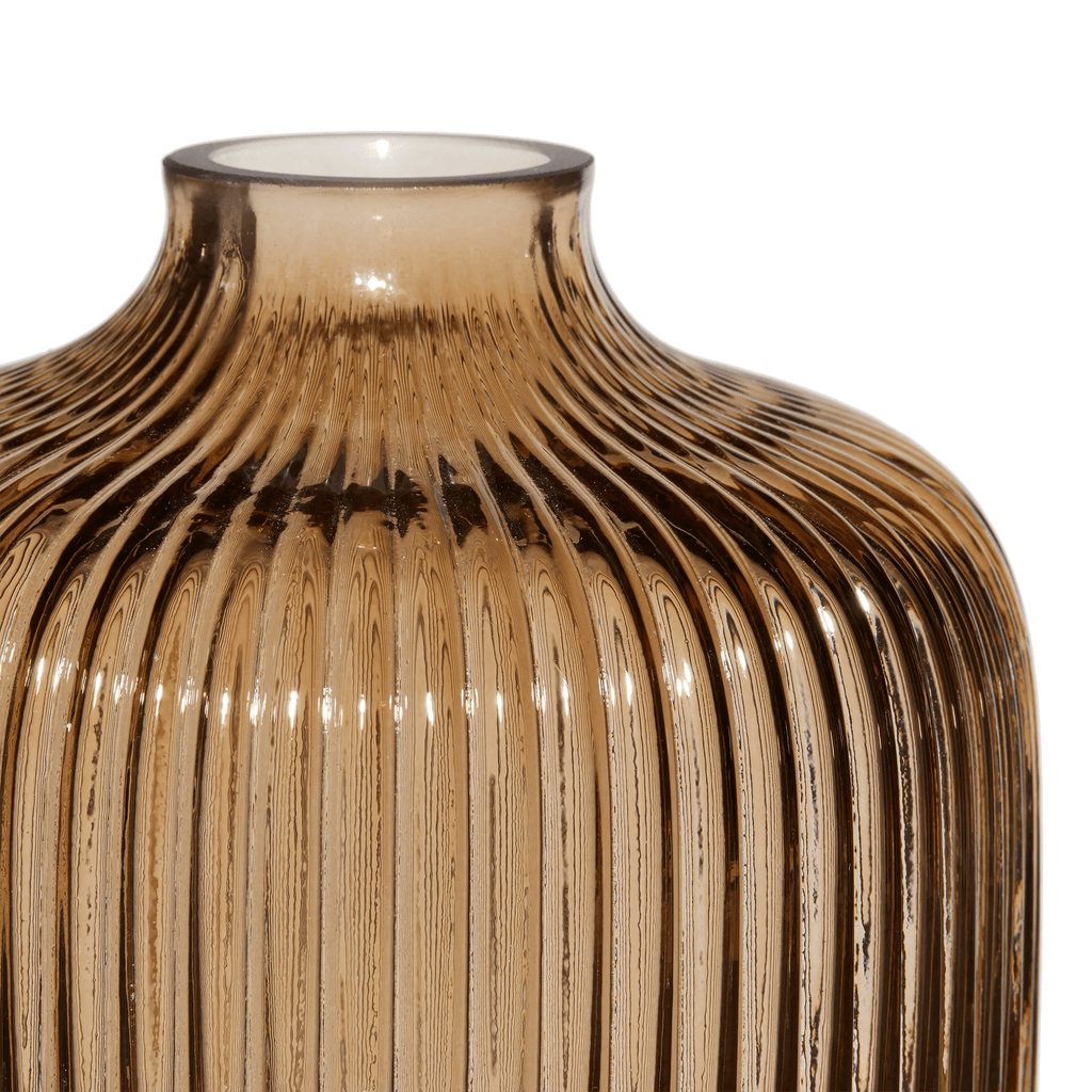 Ribbed Decorative Glass Vase