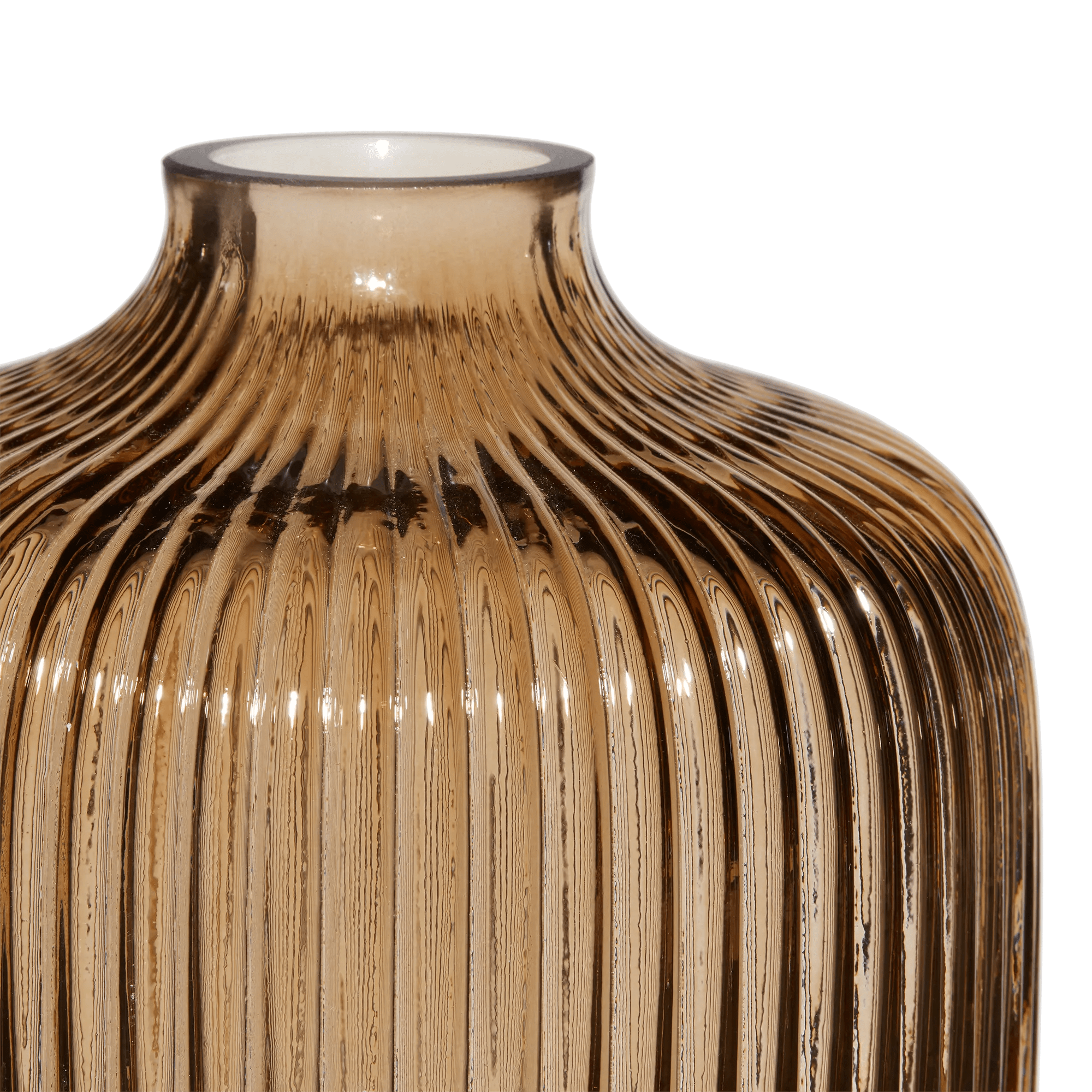 Ribbed Decorative Glass Vase