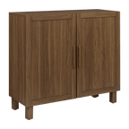 Ribbed Door Walnut Veneer Buffet
