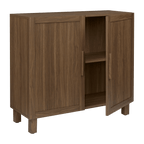 Ribbed Door Walnut Veneer Buffet