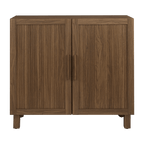 Ribbed Door Walnut Veneer Buffet