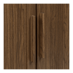 Ribbed Door Walnut Veneer Buffet