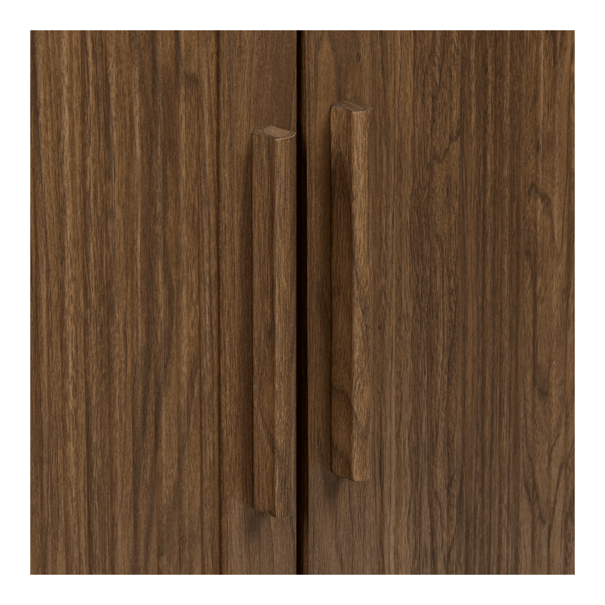 Ribbed Door Walnut Veneer Buffet