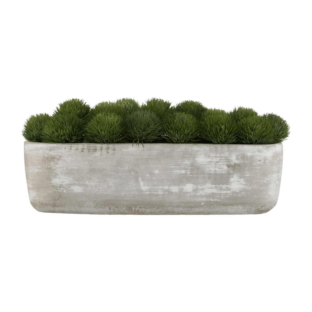 Artificial Moss in Cement Pot