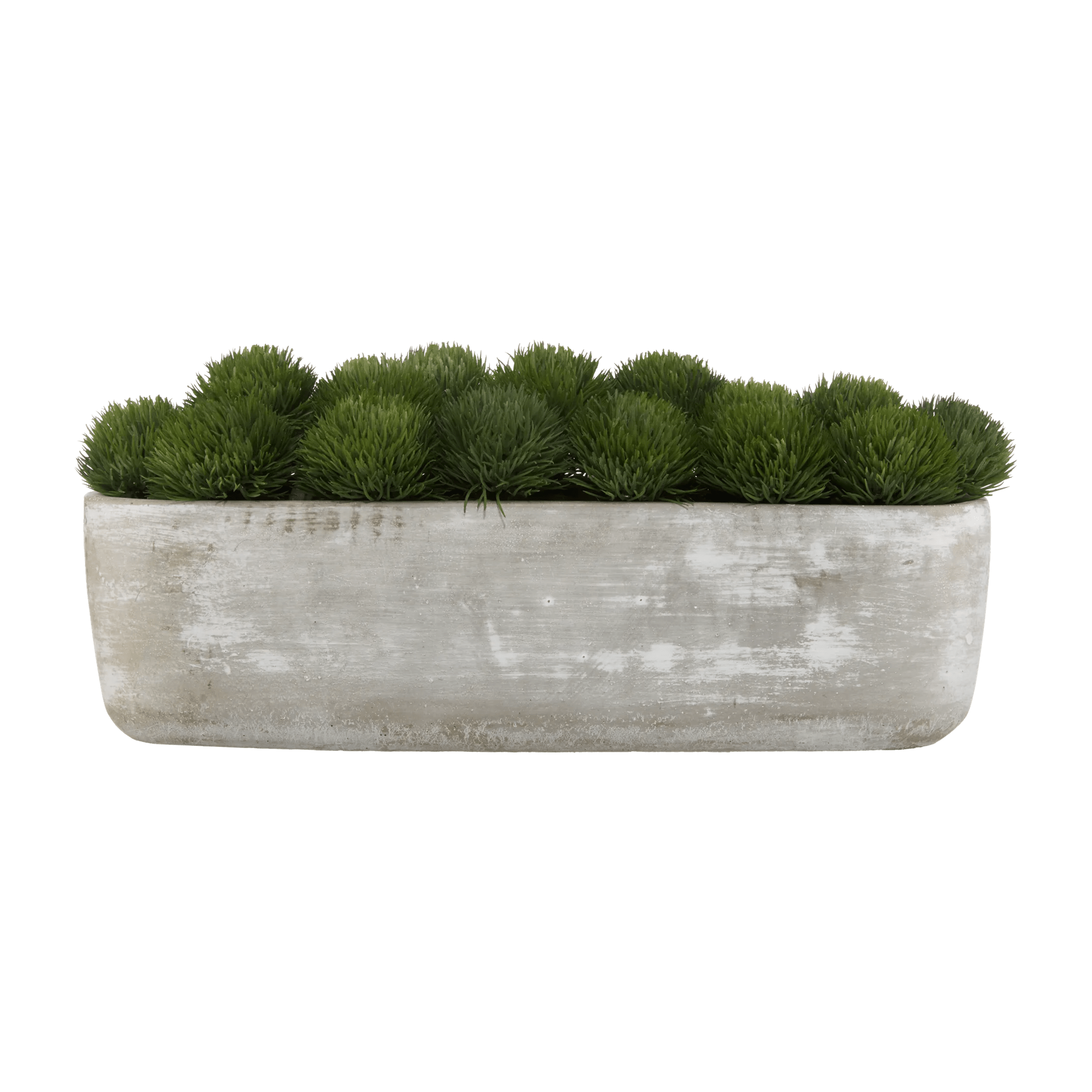 Artificial Moss in Cement Pot
