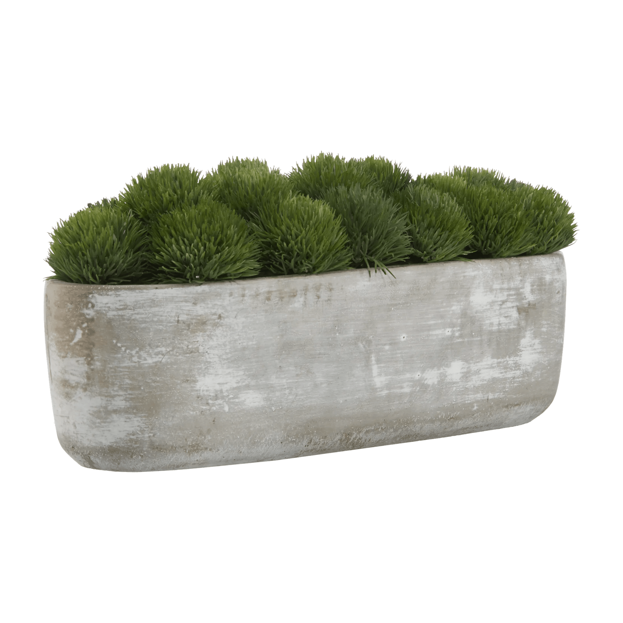 Artificial Moss in Cement Pot