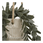Artificial Leaves in Hanging Textured Pot