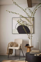 Neutral Oval Abstract Painted Canvas