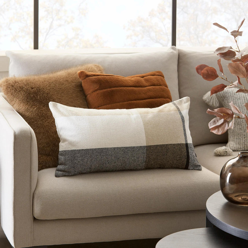 Rust Cougar Faux Fur Throw Pillow