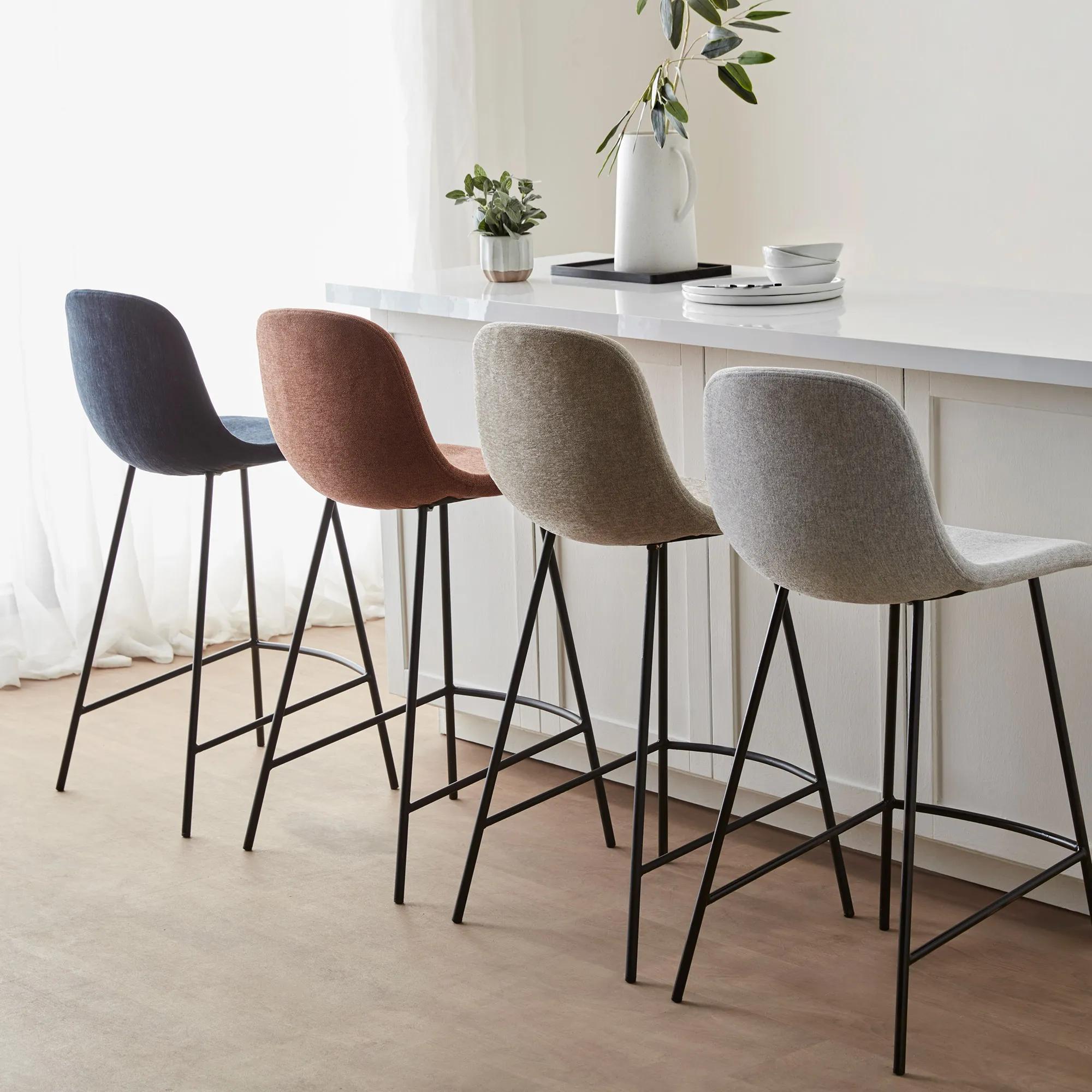 Fabric and Metal Bar Stool