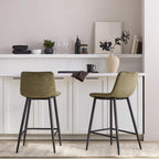 Velvet Fabric and Metal Bar Stool
