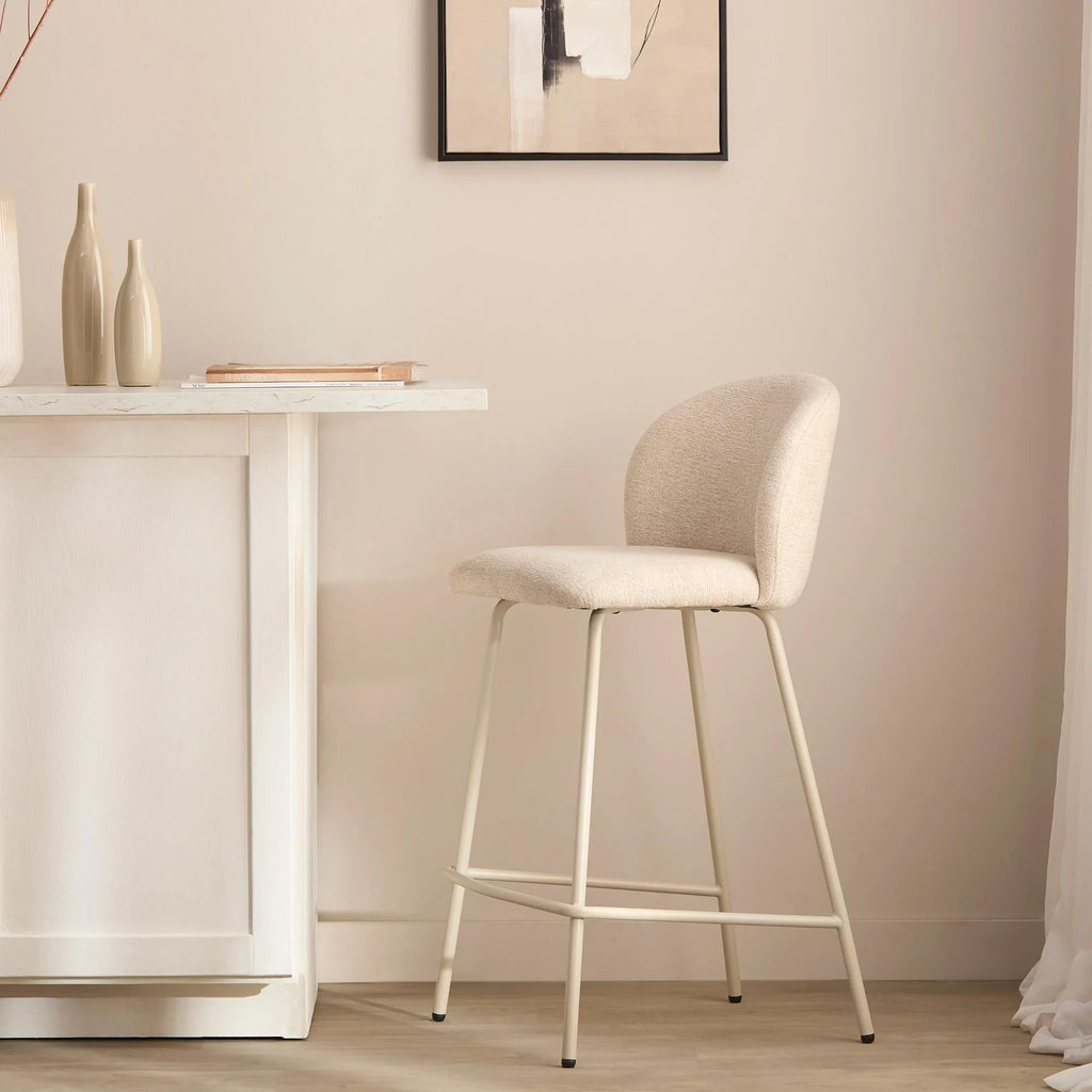 Fabric and Metal Bar Stool