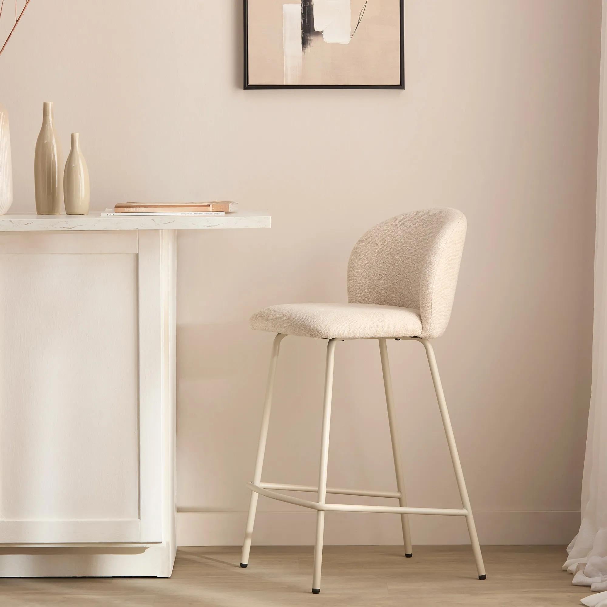 Fabric and Metal Bar Stool