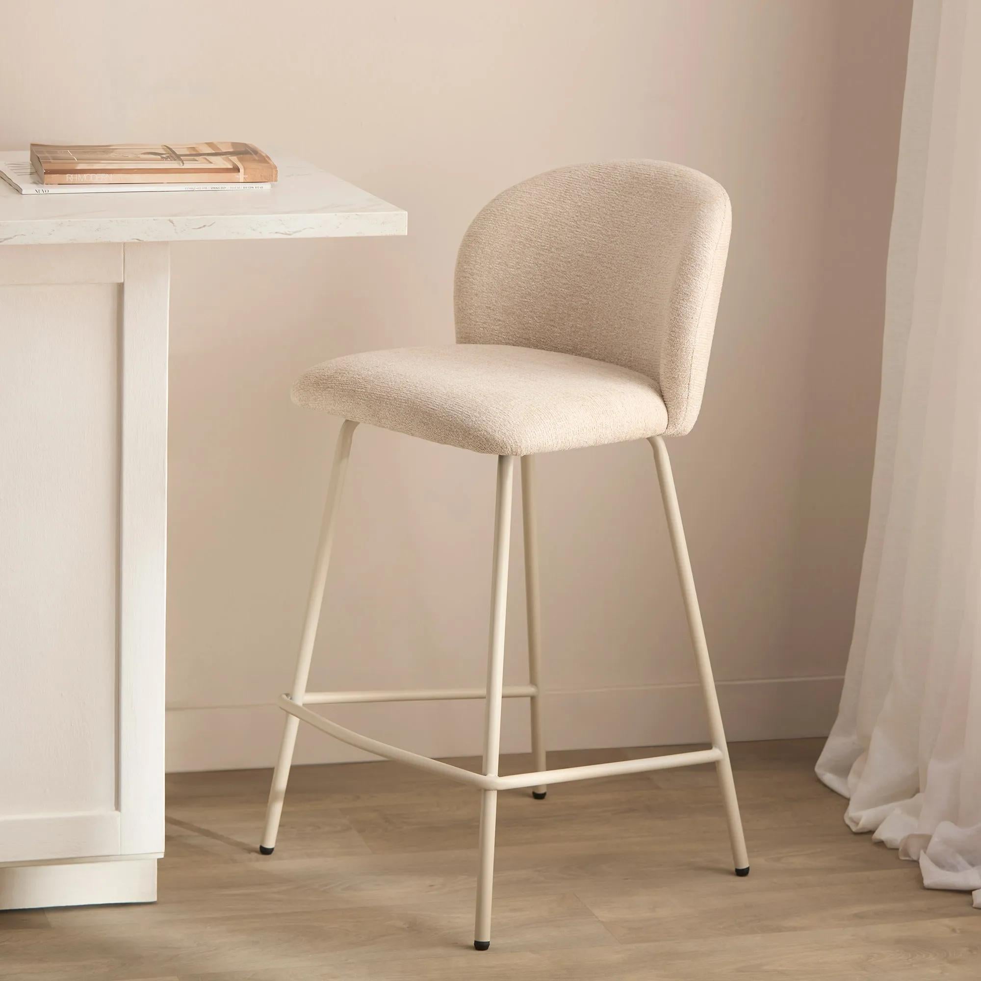 Fabric and Metal Bar Stool