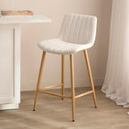 Chita Fabric and Metal Bar Stool