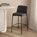 Faux Leather and Metal Bar Stool